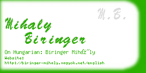 mihaly biringer business card